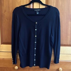 White House Black Market Black Cardigan Size Large